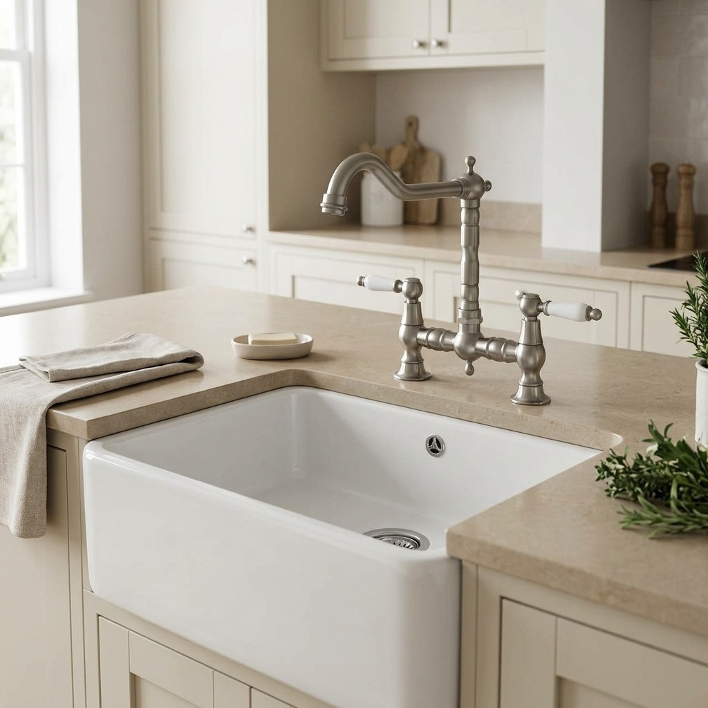 Ausmann Ceramic Mira Ceramic White Sink - Undermount and Semi-Recessed 590 x 458 mm with Stainless Steel Plug 1208970733